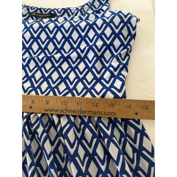 Brooks Brothers Dress Size M Blue & White Geometric Maxi Nautical Stretchy - Picture 10 of 12